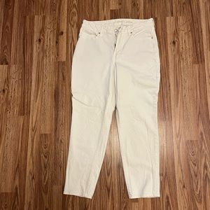 Old Navy High Rise OG Straight White Jeans, Size 12